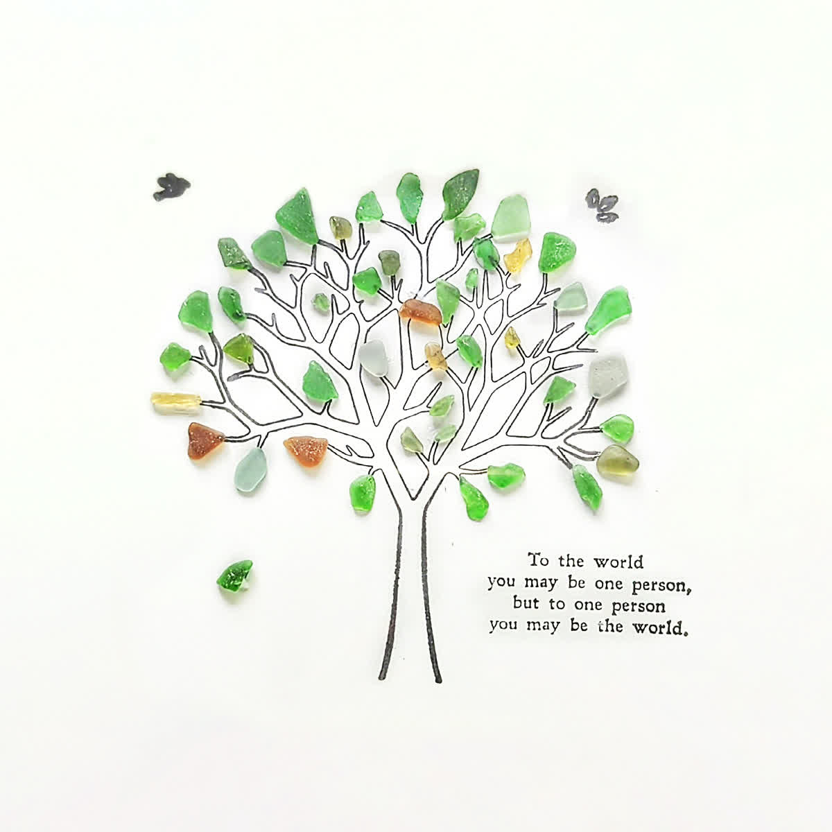 Love & Belonging Coastal Tree Sea Glass Framed Art - image 2