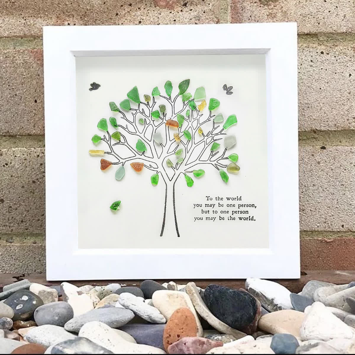 Love & Belonging Coastal Tree Sea Glass Framed Art - image 6