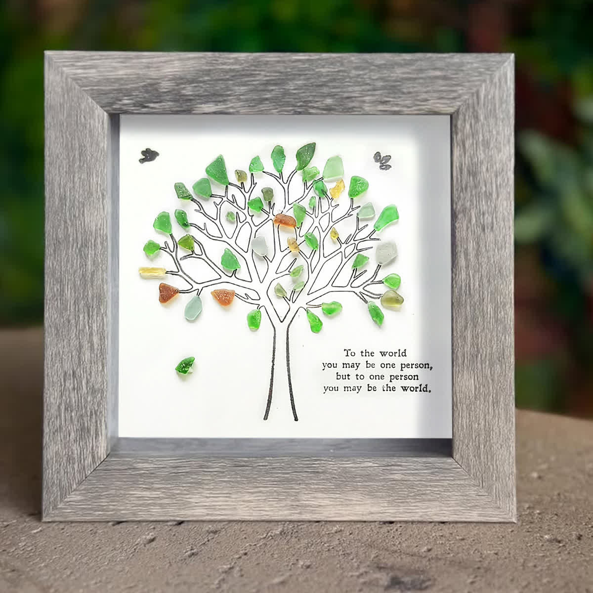 Love & Belonging Coastal Tree Sea Glass Framed Art - image 7