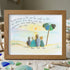 Custom Name Family Portrait Sea Glass Framed Art - Walnut Brown - 6" X 8" - image 8