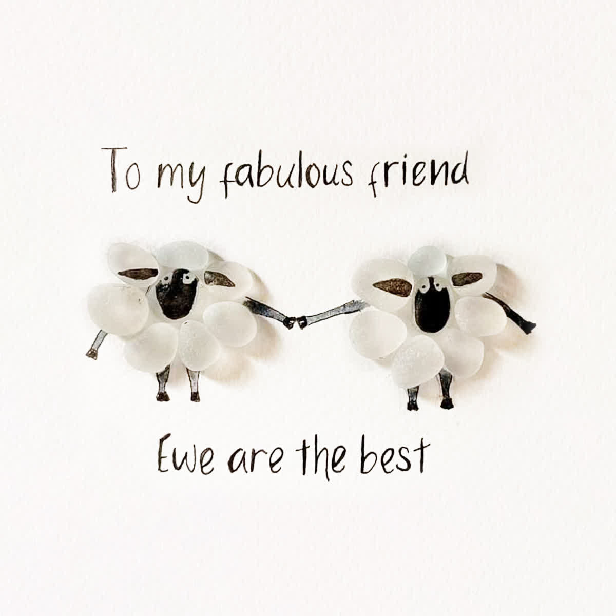 "To My Fabulous Friend" Cute Sheep Sea Glass Framed Art - image 2