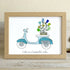 Life is a Beautiful Ride Scooter & Flower Sea Glass Framed Art - Oak - 6" X 8" - image 7