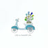 Life is a Beautiful Ride Scooter & Flower Sea Glass Framed Art - image 2