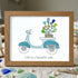 Life is a Beautiful Ride Scooter & Flower Sea Glass Framed Art - Walnut Brown - 6" X 8" - image 8