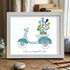 Life is a Beautiful Ride Scooter & Flower Sea Glass Framed Art - Black - 6" X 8" - image 9