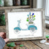 Life is a Beautiful Ride Scooter & Flower Sea Glass Framed Art - Retro White - 6" X 8" - image 11
