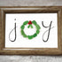 JOY Green Wreath Wishing Holiday Sea Glass Framed Art - image 0