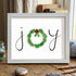 JOY Green Wreath Wishing Holiday Sea Glass Framed Art - White - 6" X 8" - image 10