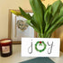 JOY Green Wreath Wishing Holiday Sea Glass Framed Art - Seaglass Card - 6" X 8" - image 1