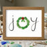 JOY Green Wreath Wishing Holiday Sea Glass Framed Art - Walnut Brown - 6" X 8" - image 8