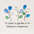 Garden Flower Inspirational Quote Sea Glass Framed Art - Seaglass Card - 8" X 8" - image 1