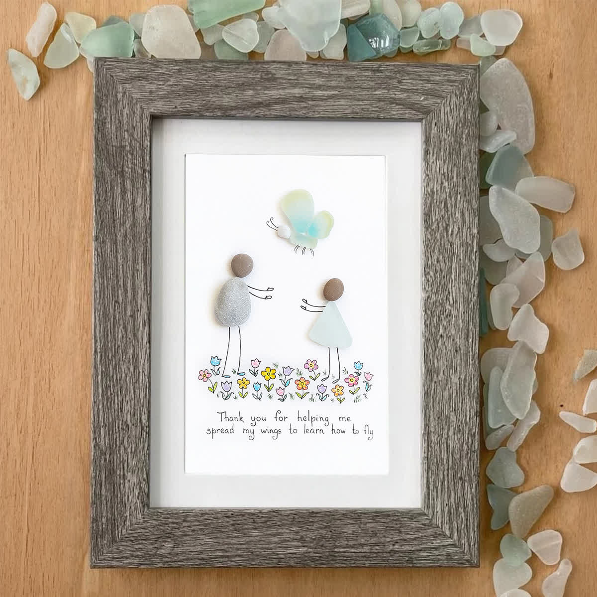 Handmade Appreciation Gift Sea Glass Framed Art - image 0