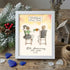 Personalized Anniversary Couple Toasting Sea Glass Framed Art - White - 8" X 6" - image 9