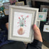 Pink Flowers In Scallop Shell Sea Glass Framed Art - image 3