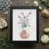 Pink Flowers In Scallop Shell Sea Glass Framed Art - Black - 8" X 6" - image 8