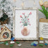 Pink Flowers In Scallop Shell Sea Glass Framed Art - Retro White - 8" X 6" - image 10