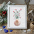 Pink Flowers In Scallop Shell Sea Glass Framed Art - White - 8" X 6" - image 9