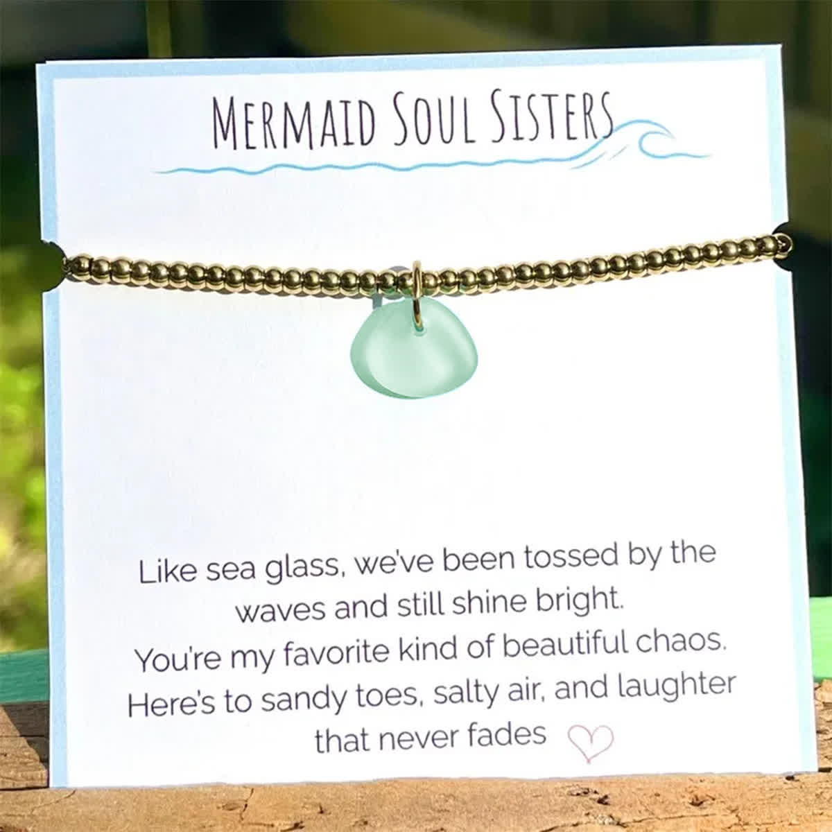 Mermaid Soul Sister Aqua Blue Sea Glass Bracelet - Aqua - Style #2 - image 4
