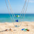 Three Blue Stone Silver Beach Sea Glass Bracelet - image 1