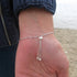 Three Blue Stone Silver Beach Sea Glass Bracelet - image 3