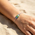 Three Blue Stone Silver Beach Sea Glass Bracelet - Tropical - image 5