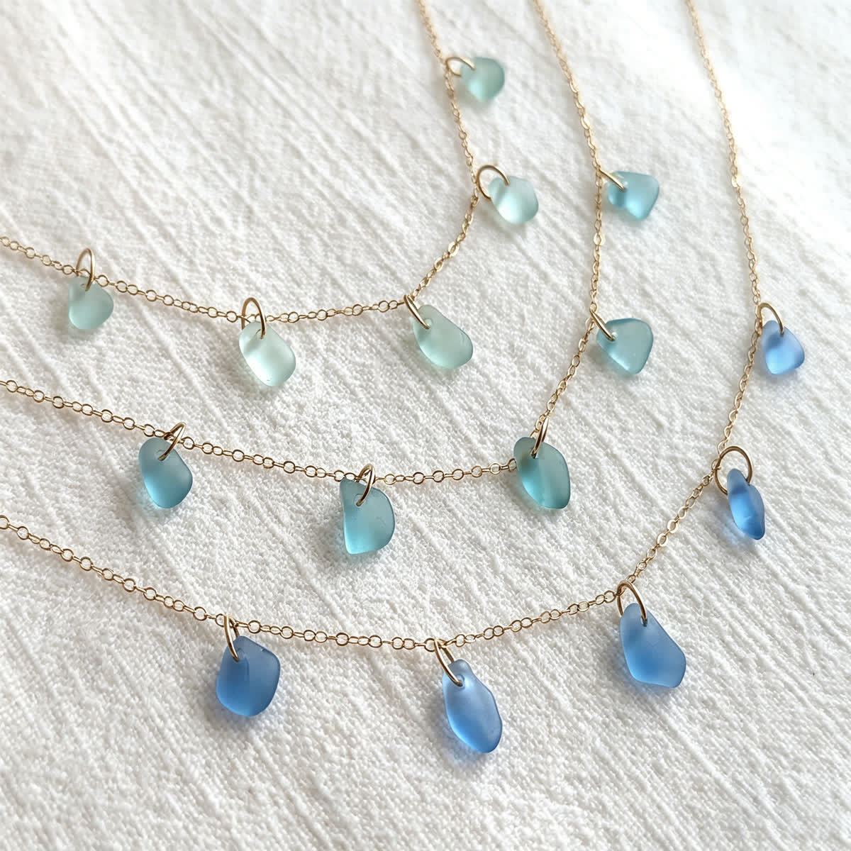Artisan Crafted Sea Glass Multi-Charm Necklace - image 0