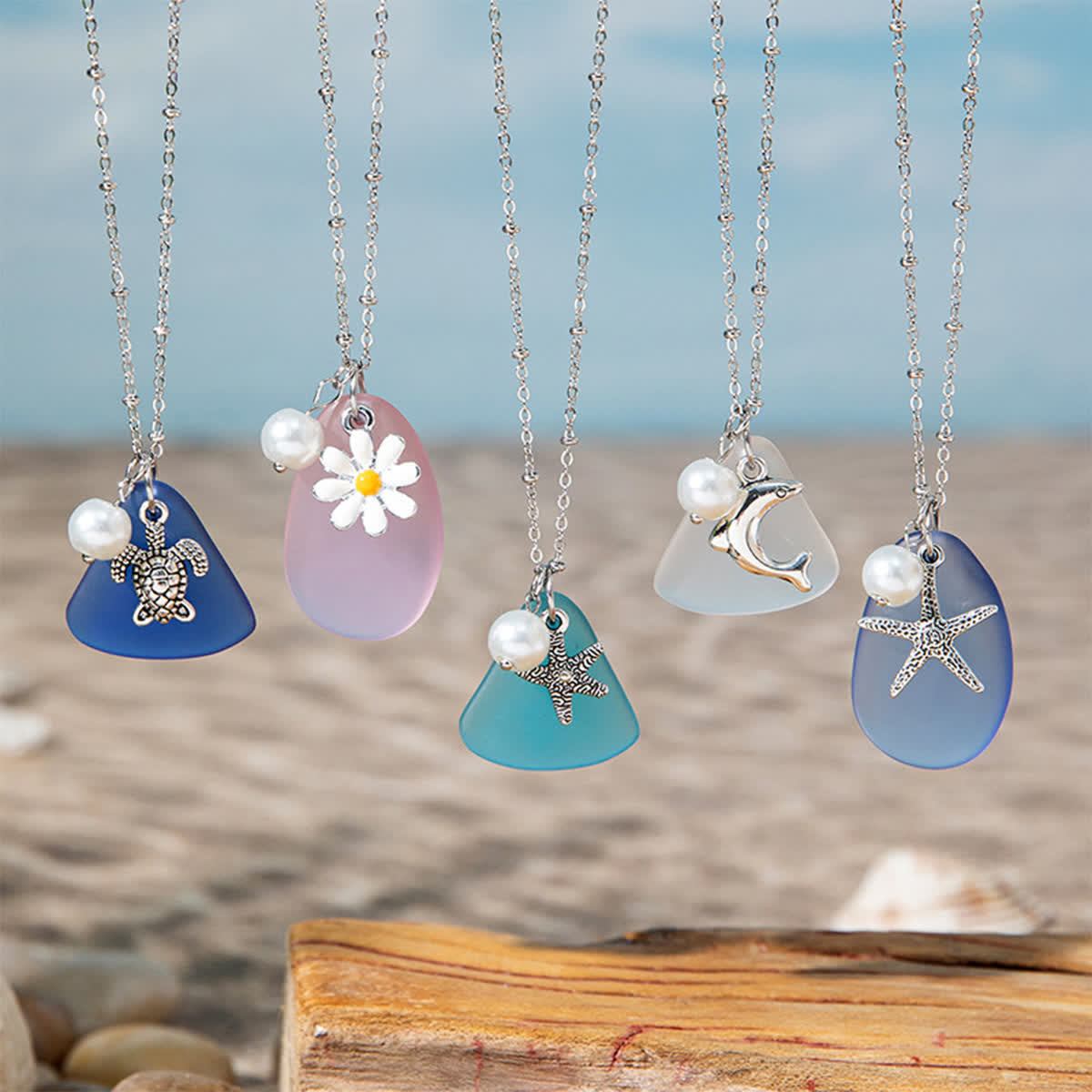 FREE Today: Artisanal Tumbled Teardrop Charm Sea Glass Necklace - image 5