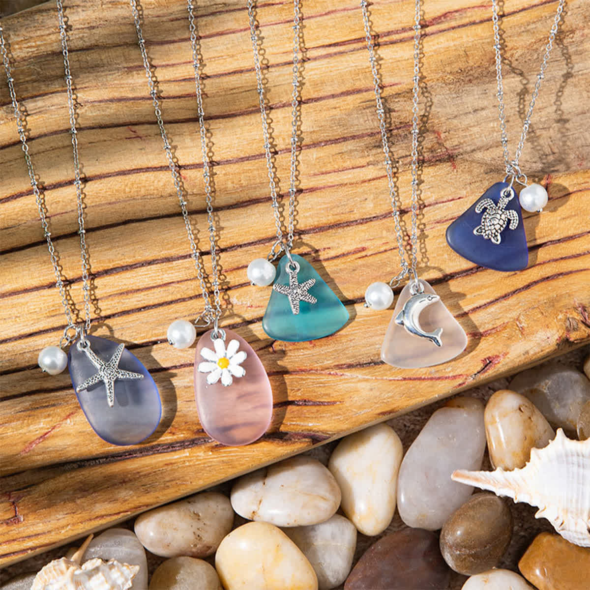 FREE Today: Artisanal Tumbled Teardrop Charm Sea Glass Necklace - image 0