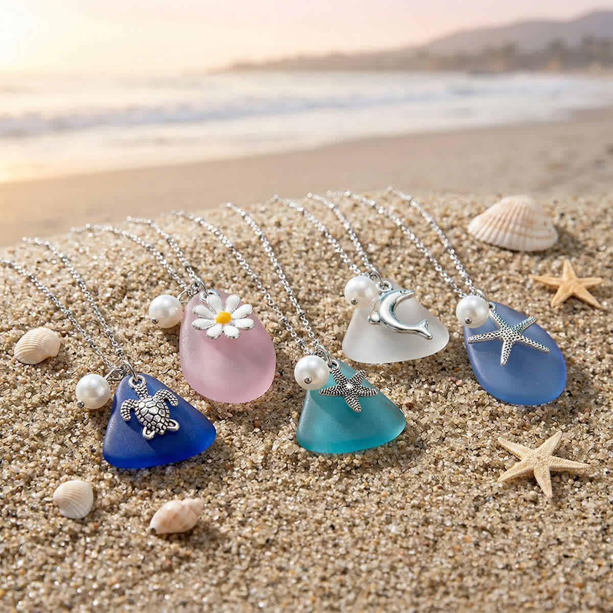 FREE Today: Artisanal Tumbled Teardrop Charm Sea Glass Necklace - image 4