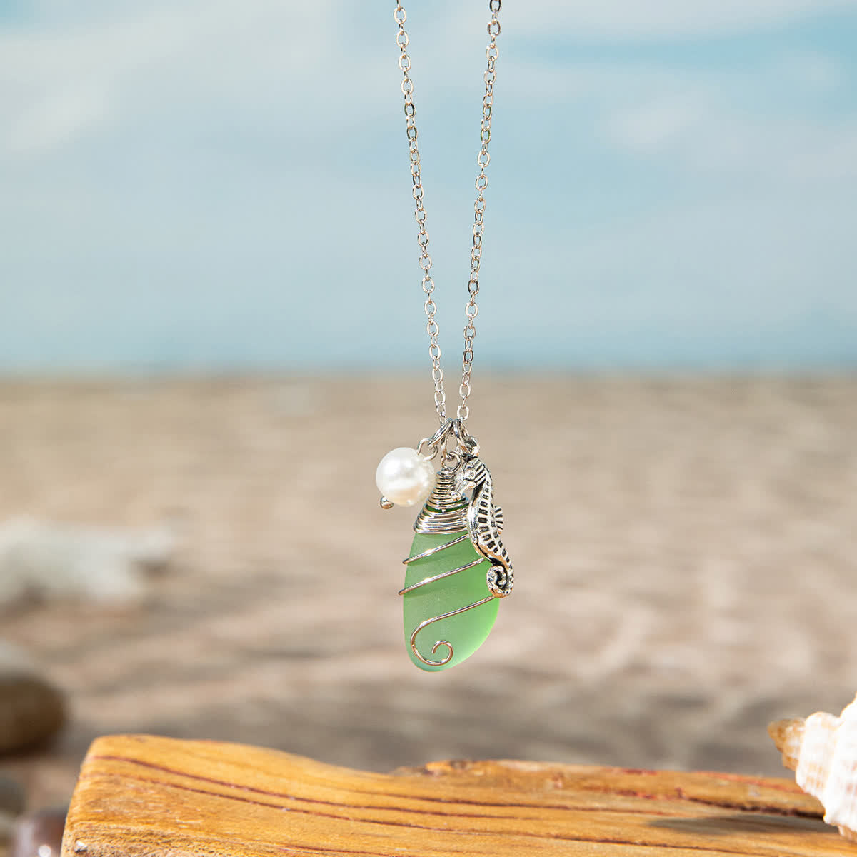 FREE Today: Coastal Animal Ocean-Themed Sea Glass Necklace - Sea Horse - image 7