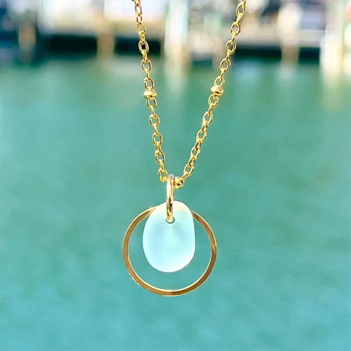 Circle Best Friend Handcrafted Sea Glass Necklace - image 6