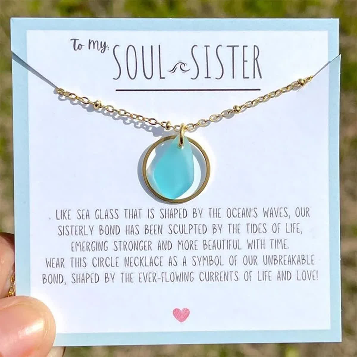 Circle Best Friend Handcrafted Sea Glass Necklace - image 7