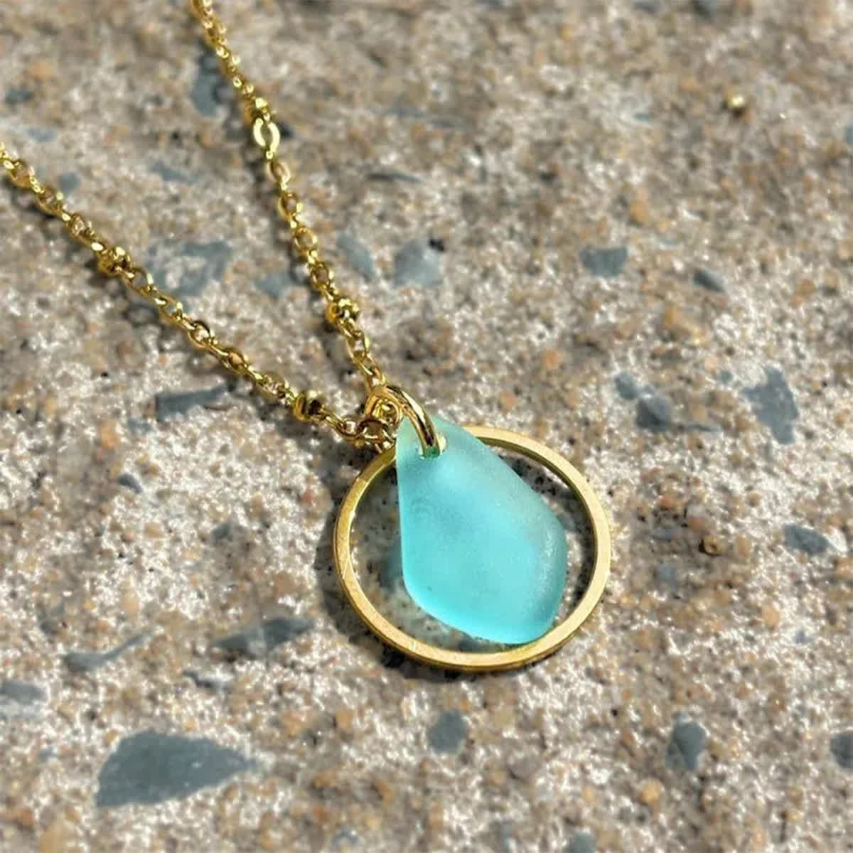 Circle Best Friend Handcrafted Sea Glass Necklace - image 1