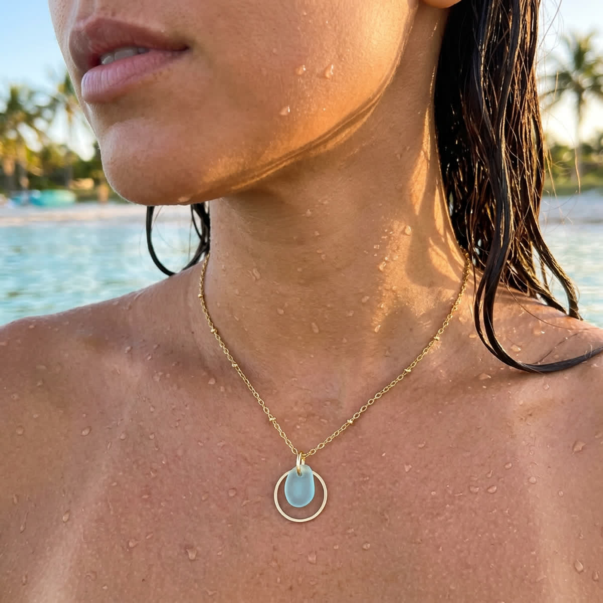 Circle Best Friend Handcrafted Sea Glass Necklace - image 5