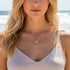 Round Boho Ocean Inspired Sea Glass Drop Necklace - Seafoam - image 7