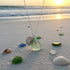 Make A Wish Dandelion Clock Charm Aqua Sea Glass Necklace - Sea Foam - image 0