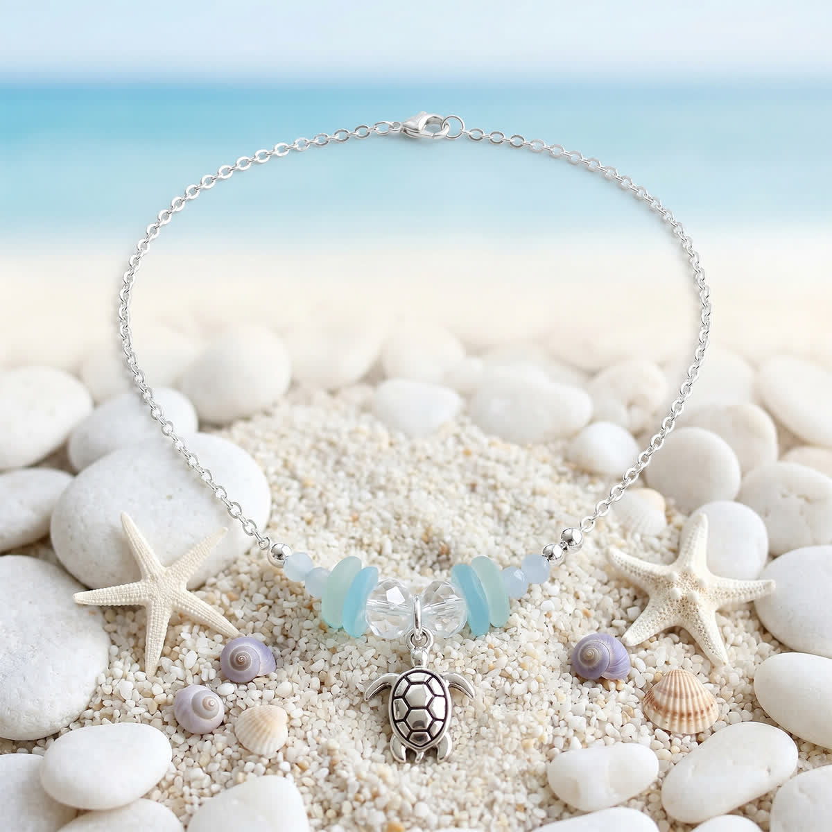Ocean Breeze Turtle Charm Sea Glass Necklace - image 3