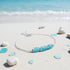 Delicate Beaded Dainty Blue Sea Glass Bracelet - image 2