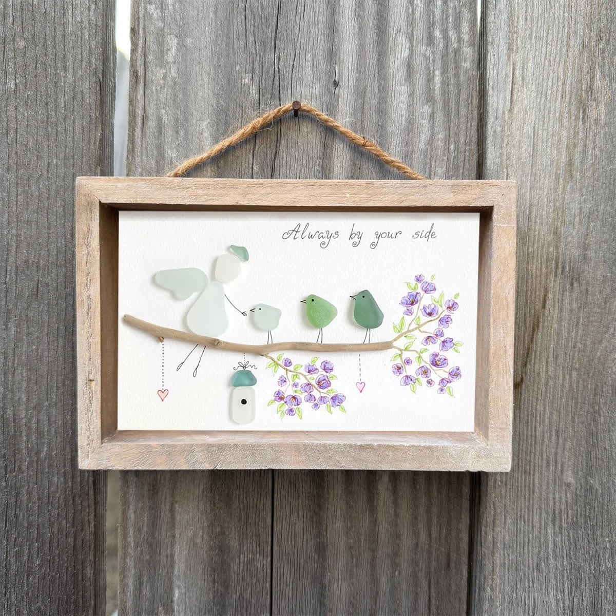 Angel & Bird Always By Your Side Sea Glass Framed Art - image 4