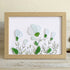 White Sea Glass Flower Bouquet Framed Art - Oak - 6" X 8" - image 9