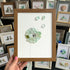 Wishes Take Flight Dandelion Sea Glass Framed Art - Walnut Brown - 8" X 6" - image 0