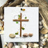 Bless This Home Cross & Vines Sea Glass Framed Art - Seaglass Card - 8" X 8" - image 1