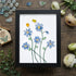 Forget Me Not Flower And Birds Sea Glass Framed Art - Black - 8" X 6" - image 11