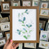 Green And White Fresh Flower Sea Glass Framed Art - Walnut Brown - 8" X 6" - image 11