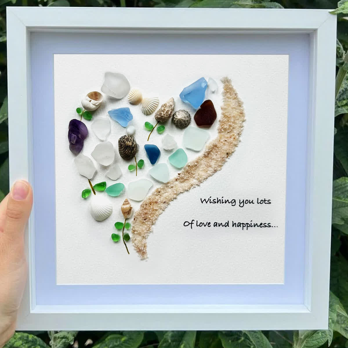 Love and Happiness Sea Glass Framed Art - image 3