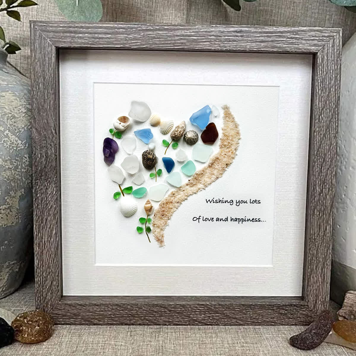 Love and Happiness Sea Glass Framed Art - image 4