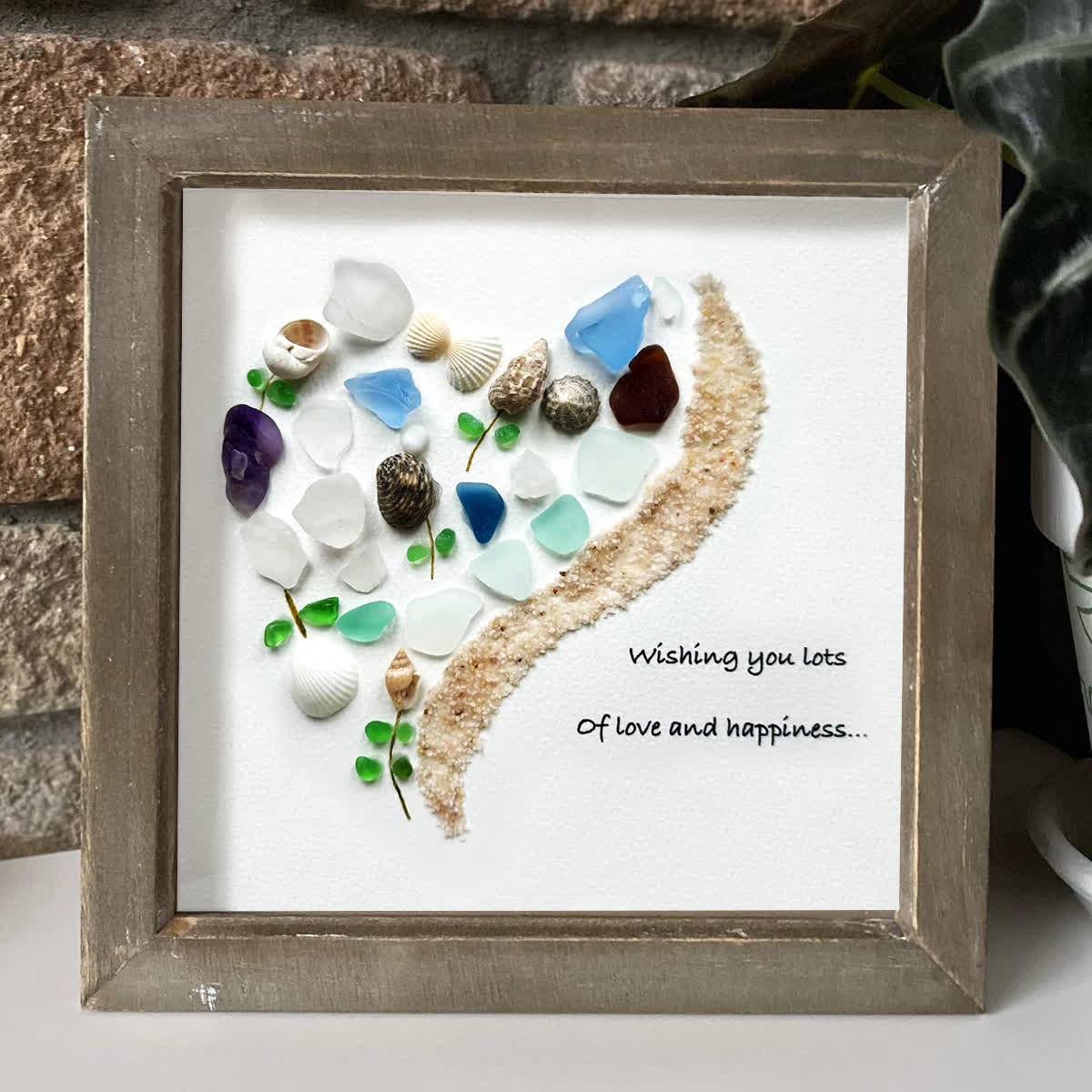 Love and Happiness Sea Glass Framed Art - image 0