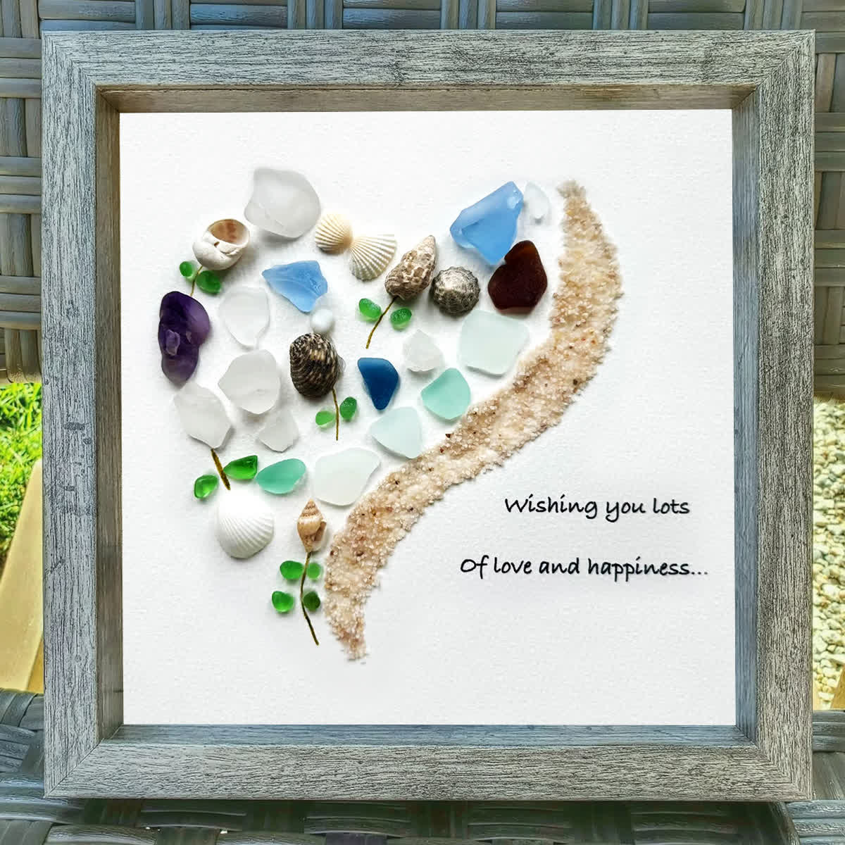 Love and Happiness Sea Glass Framed Art - image 2