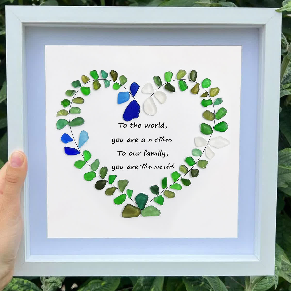 To Our Family Mom You Are The World Sea Glass Framed Art - image 2