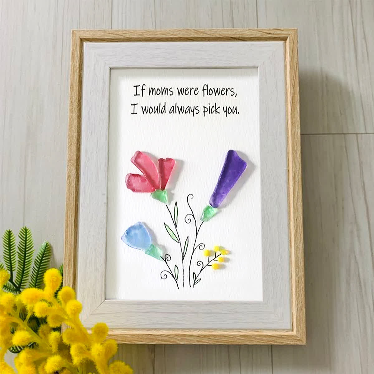 If Mothers Were Flowers Sea Glass Framed Art - image 0